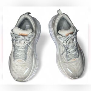 HOKA Women’s Light Gray Running Shoes - Cushioned Support